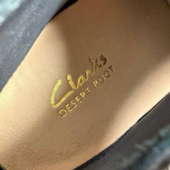 NIB Clarks Desert Boots 2 7M Black Leather Calf Hair Chukka Boots Booties - Picture 7 of 12